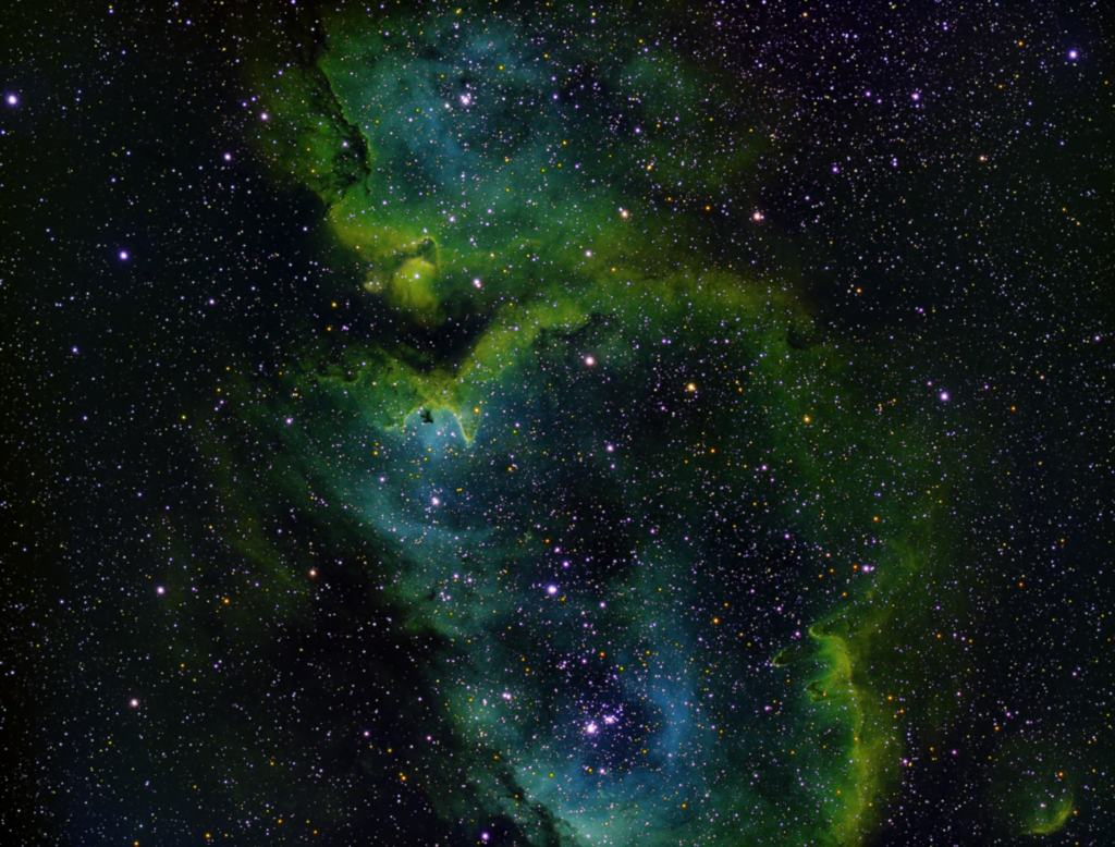 Stunning Space Wallpaper: Mesmerizing Green Nebula & Starry Galaxies