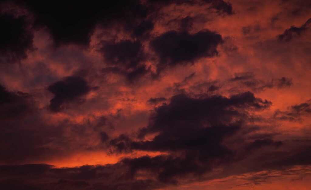 Stunning Sunset Sky Wallpaper: Orange & Red Clouds Background