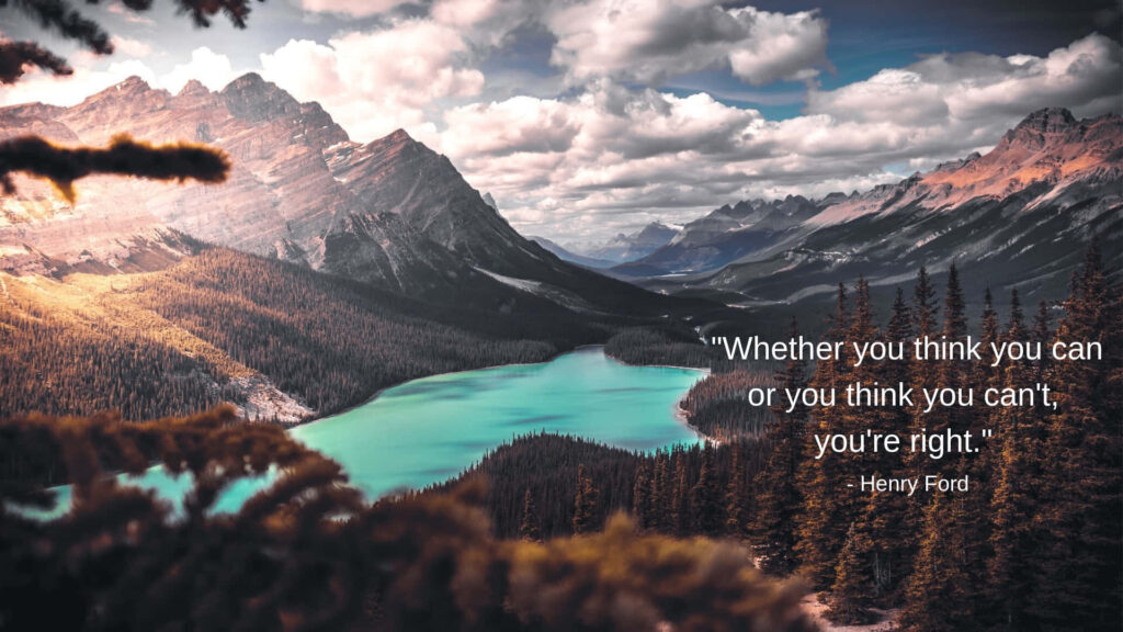 Breathtaking Turquoise Lake & Majestic Mountains: Inspire Self-Belief Wallpaper