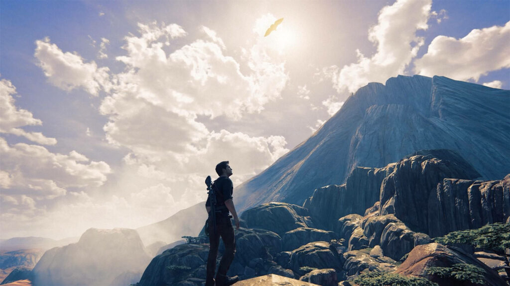 Breathtaking *Uncharted* Wallpaper: Nathan Drake on Rocky Terrain