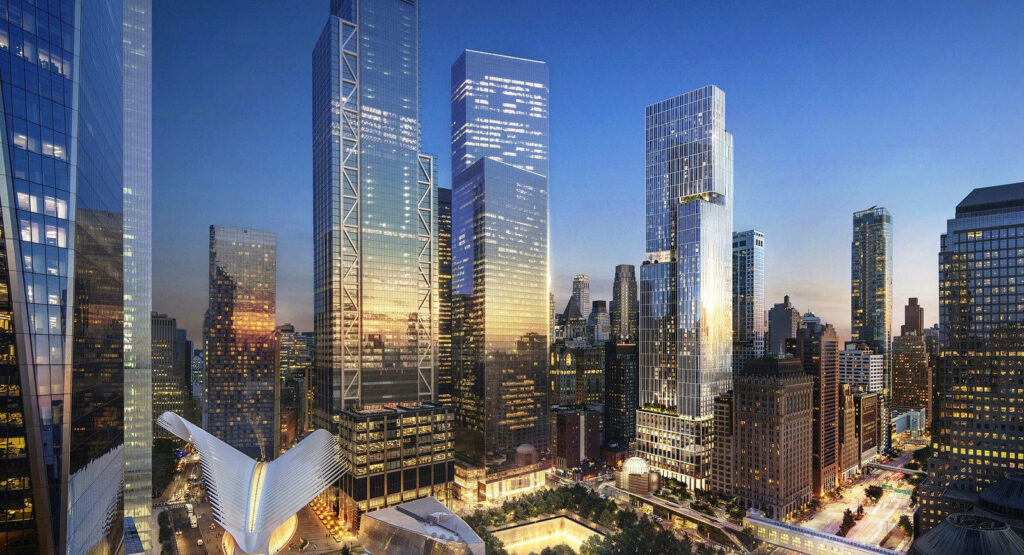 Breathtaking Wallpaper: World Trade Center Skyscrapers Under Clear Sky