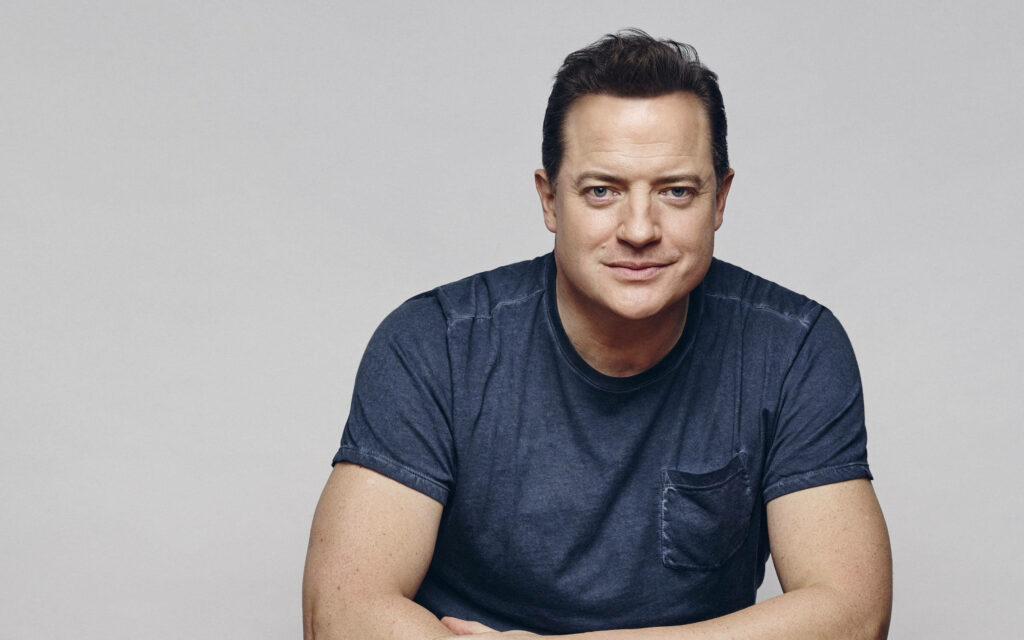 Brendan Fraser Hollywood star portrait high resolution casual style neutral gray background wallpaper