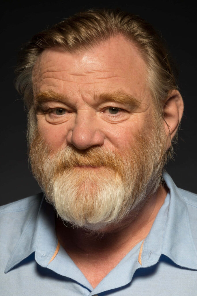 Brendan Gleeson portrait with expressive face thick beard natural hair neutral background wallpaper