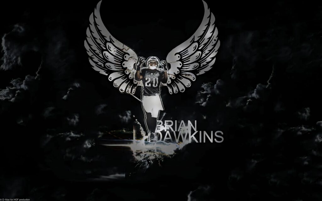Brian Dawkins winged football legend number 20 intense dark tones dramatic lighting HD wallpaper
