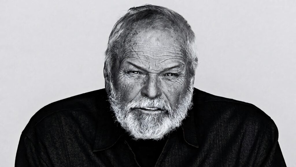 Brian Dennehy black and white portrait wallpaper rugged beard intense expression desktop background