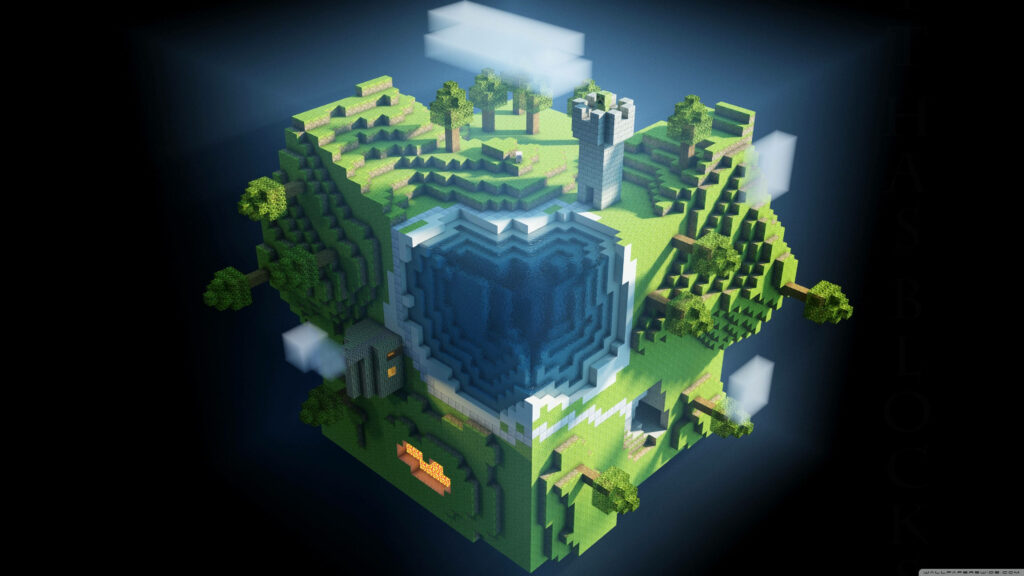 Block by Block: Captivating 4k Snapshot of a Minecraft World Wallpaper