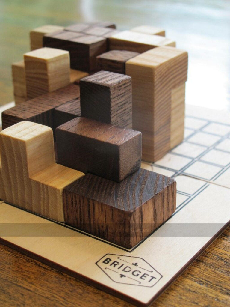 Beautiful Wooden Strategy Board Game with Tactile Blocks - Bridget Wallpaper