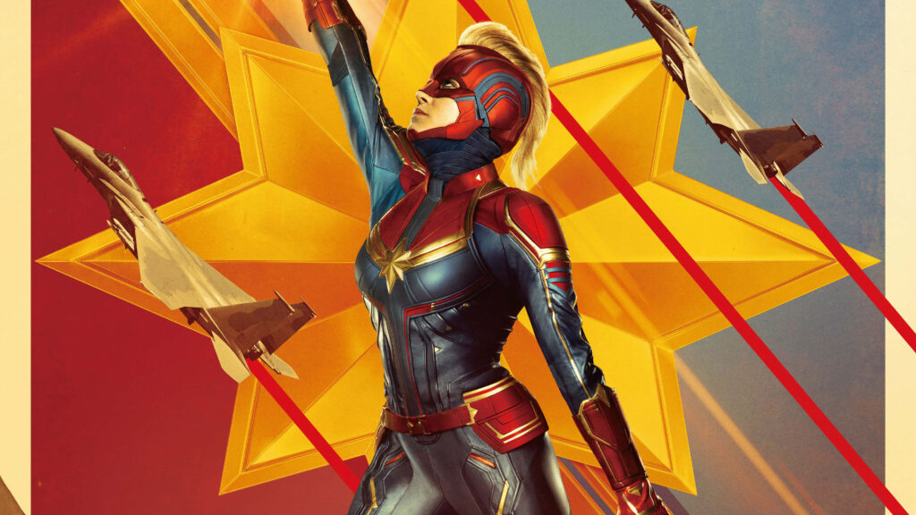The Mighty Captain Marvel: Brie Larson Unleashed in the Marvel Cinematic Universe Wallpaper