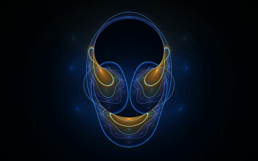 Abstract Blue & Orange Wallpaper: Imaginative Elliptical Design