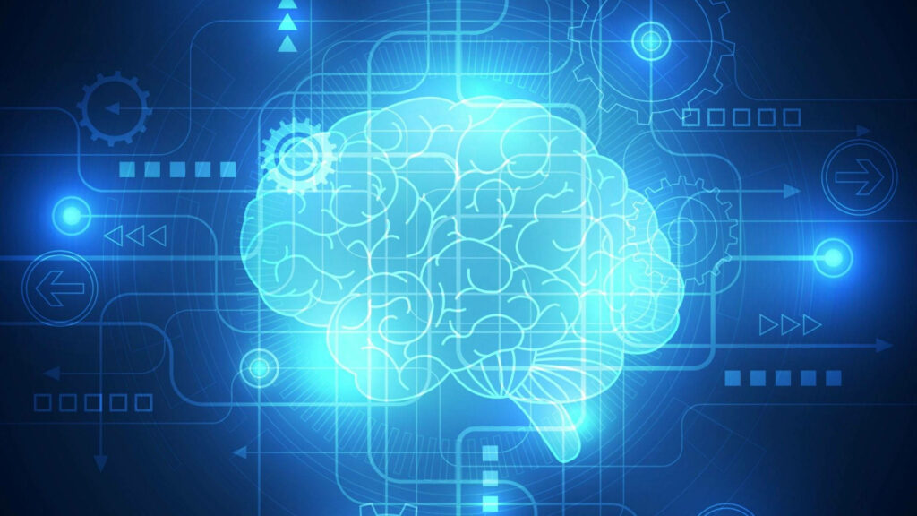 Glowing Cerebral Cortex & Circuit Design Wallpaper - Tech Fusion Art