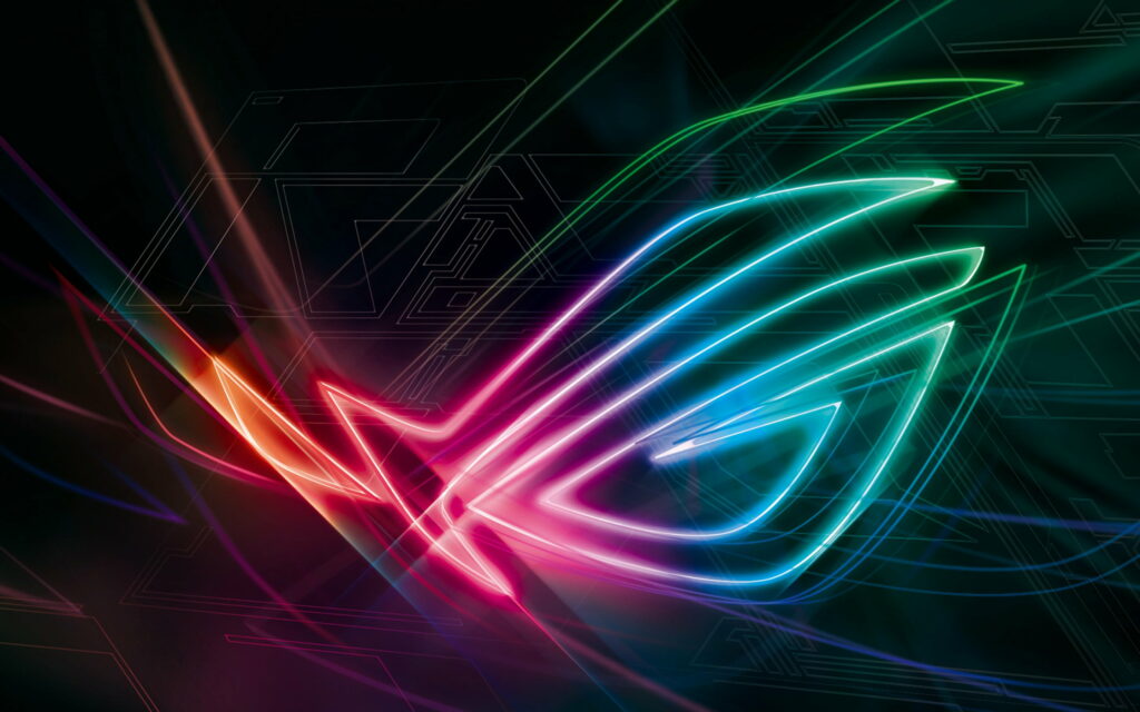 Glowing Brilliance: ASUS' Striking ROG Neon Logo Shines in HD Wallpaper