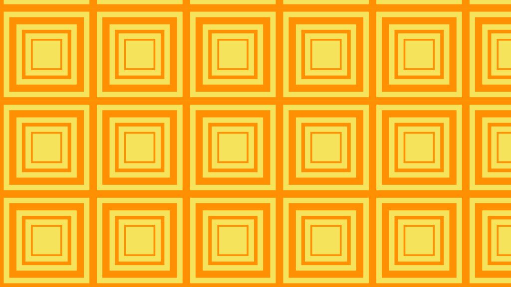 Seamless geometric wallpaper with nested bright orange and soft yellow squares background design