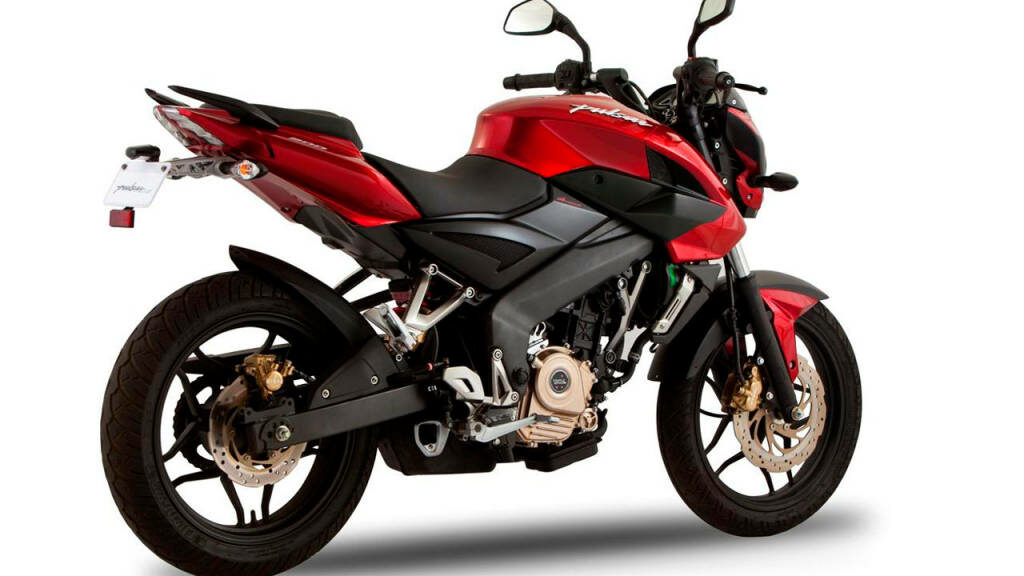 Stunning Bright Red Pulsar RS200 Motorcycle Wallpaper Background