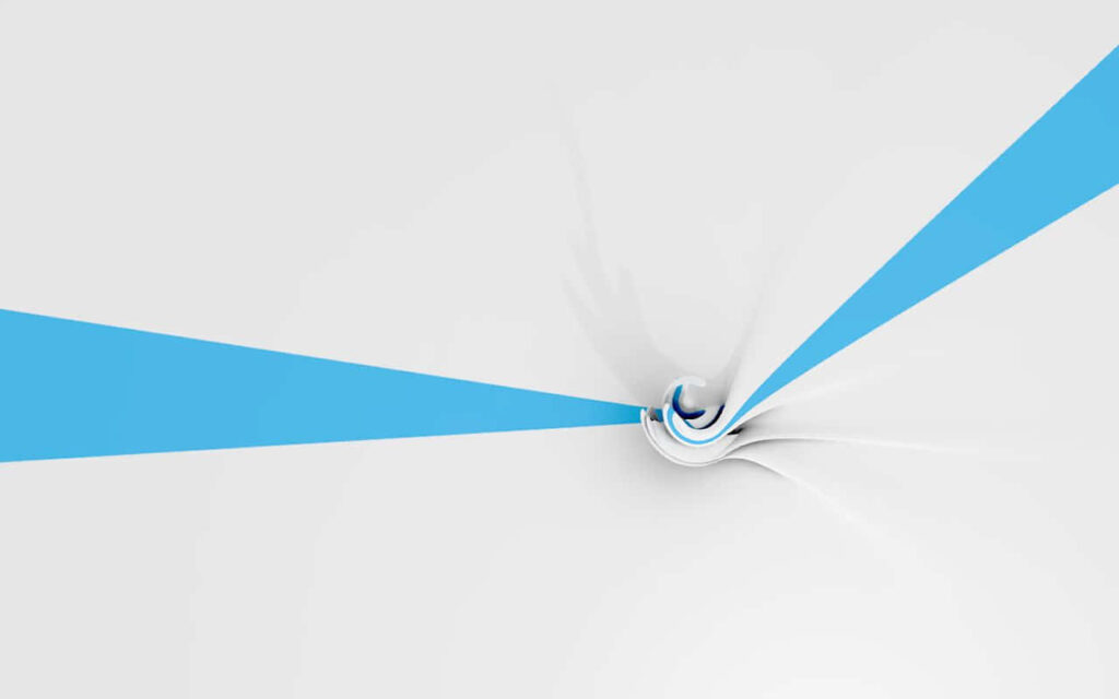 Modern White Abstract Wallpaper with Dynamic Blue Vortex Lines