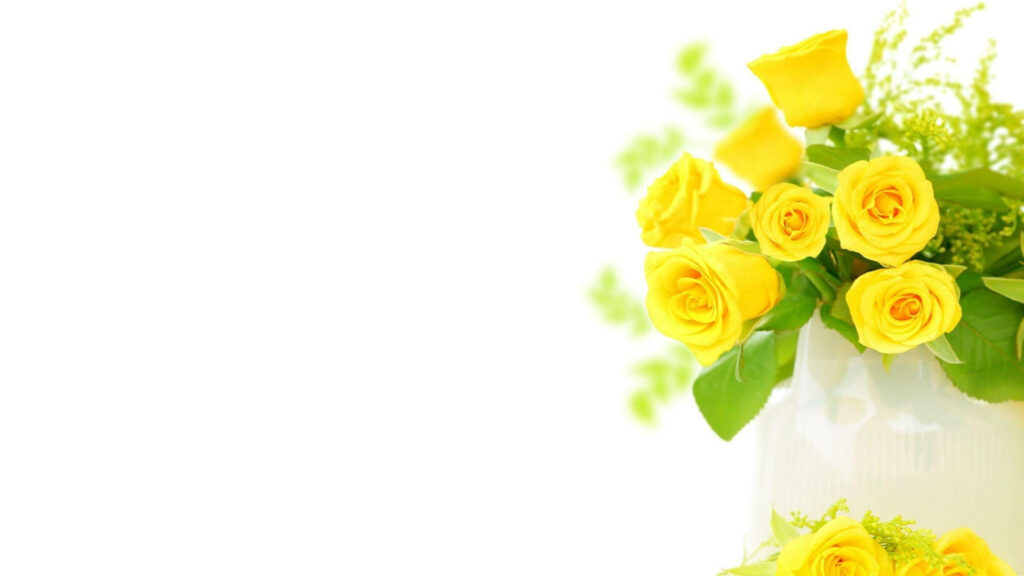 Bright Yellow Roses Wallpaper: Cheerful Background for Celebrations