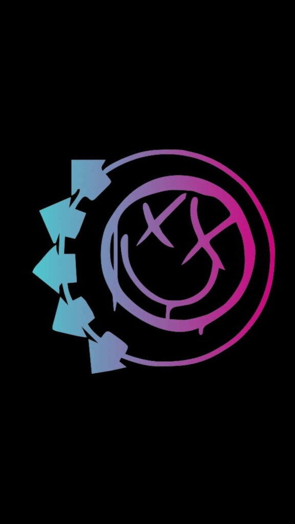 Bring Me The Horizon logo with blue pink arrows on black background modern band wallpaper