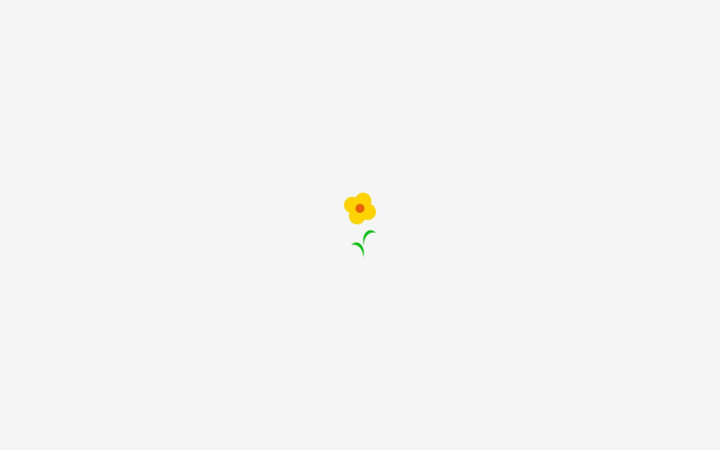 Minimalist yellow flower vector wallpaper with green stem on white background for bright screens