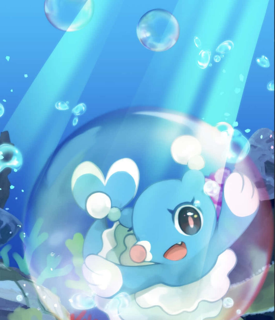 Brionne underwater surrounded by bubbles vibrant blue ocean sunlight rays playful aquatic scene Wallpaper