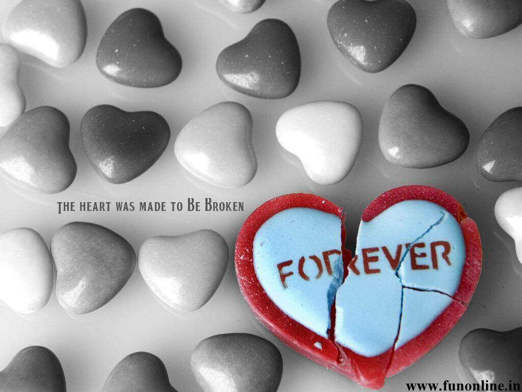 Symbolic Wallpaper: Broken Heart & 'Forever' - Love's Fragility