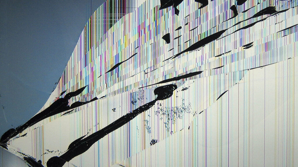 Shattered Dreams: A Distressed Wallpaper of a Broken LCD Screen