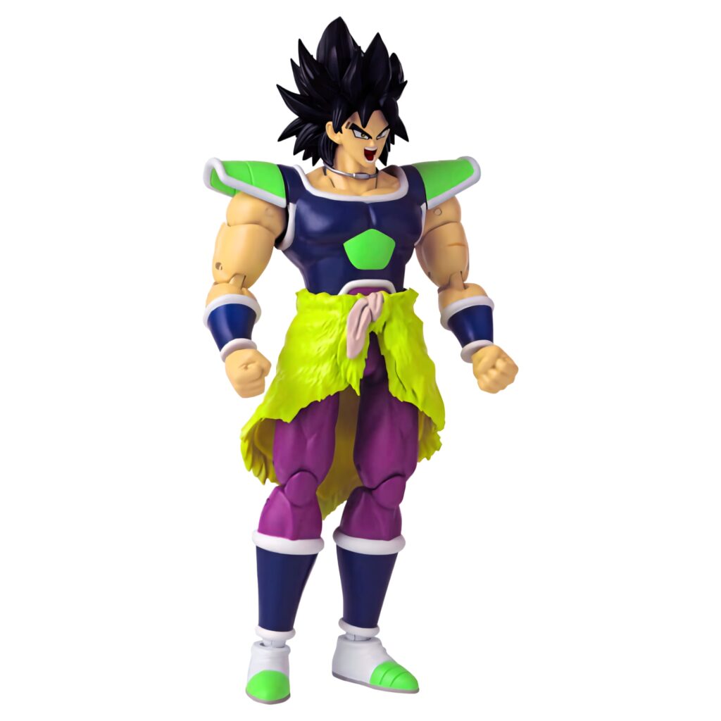 Broly Super Saiyan wallpaper with green and purple armor dynamic muscular anime pose background