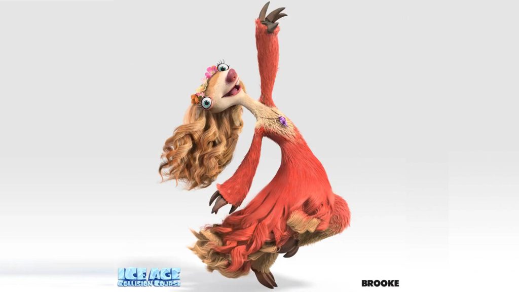 Brooke Ice Age Collision Course flower crown dynamic pose vibrant red fur CGI wallpaper