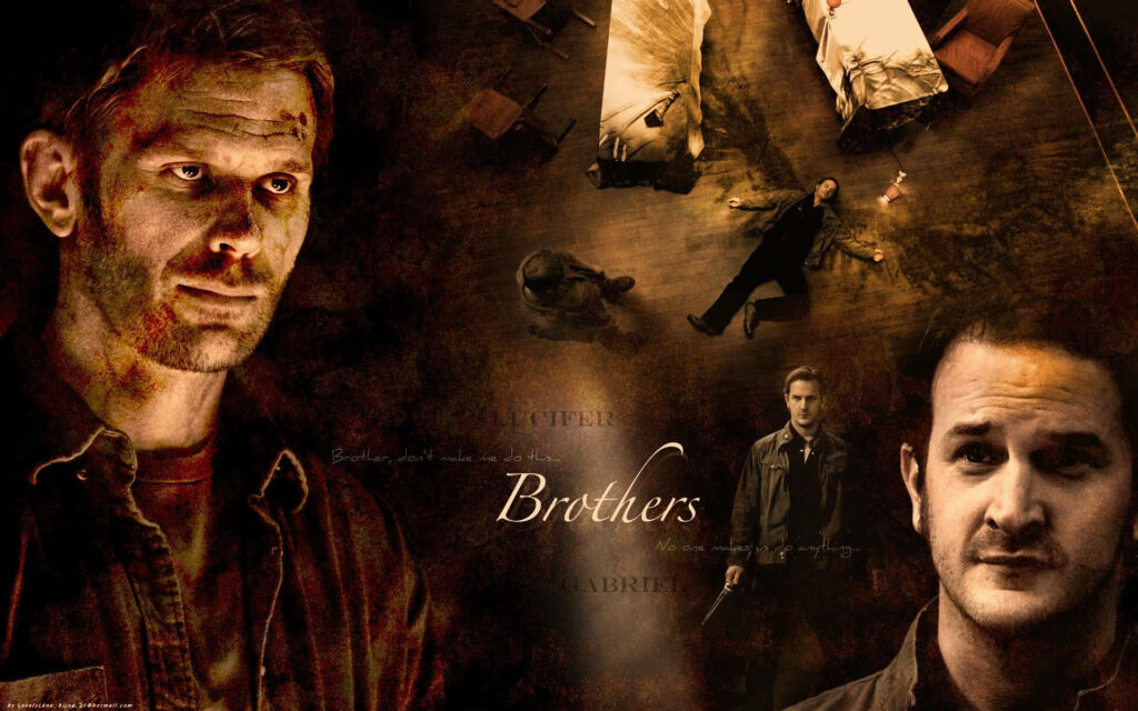 Unholy Unity: Michael, Lucifer and Gabriel Stand Together as Bros Before Foes in Supernatural Wallpaper