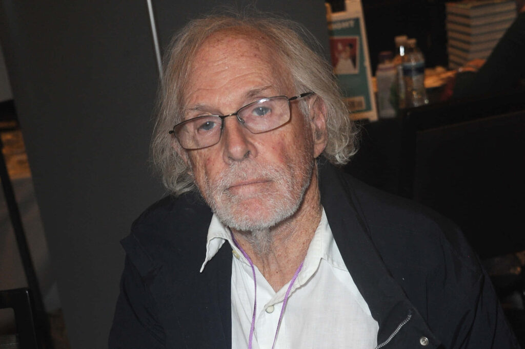 Veteran actor Bruce Dern thoughtful portrait with expressive face and signature white hair wallpaper
