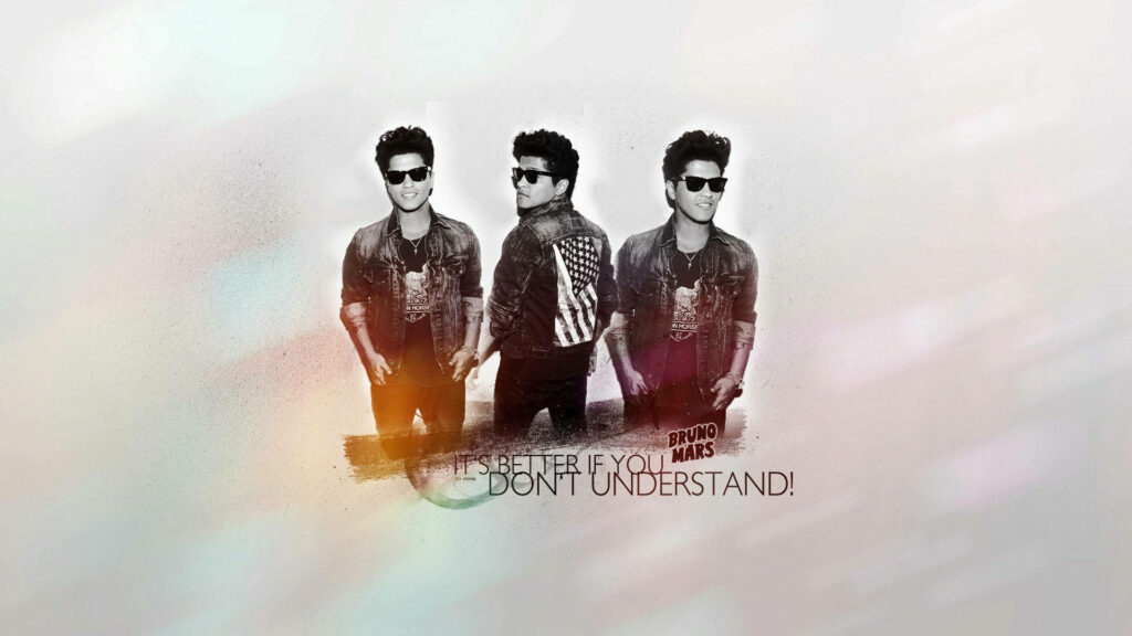 Bruno Mars grayscale wallpaper with Don’t be scared to be different quote motivational desktop background