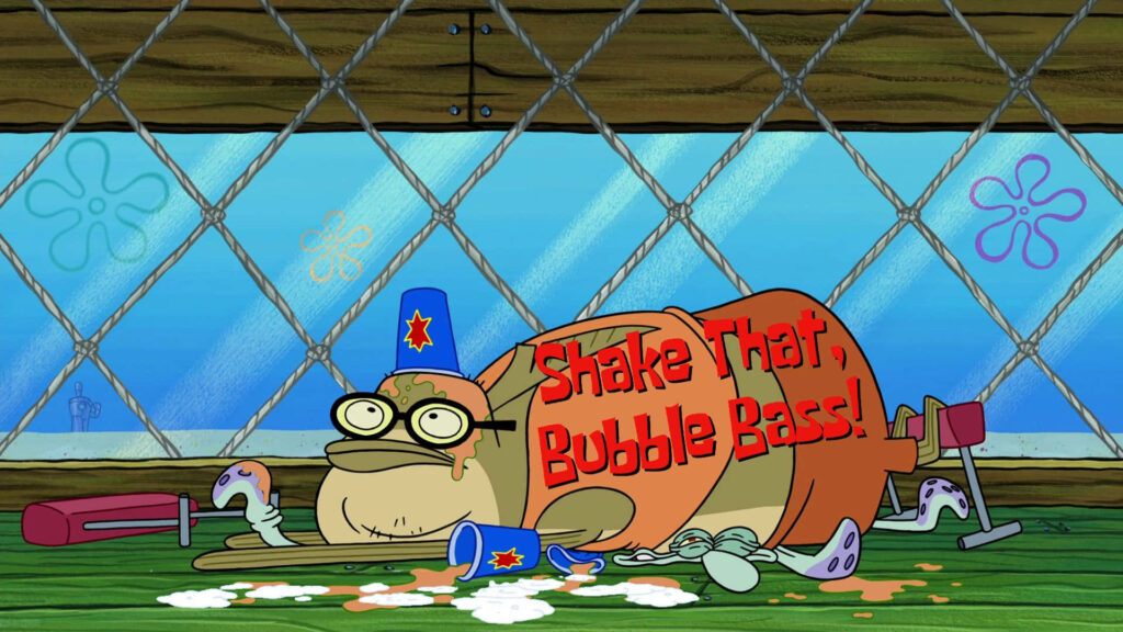 Bubble Bass in vibrant Krusty Krab scene HD wallpaper SpongeBob SquarePants iconic character