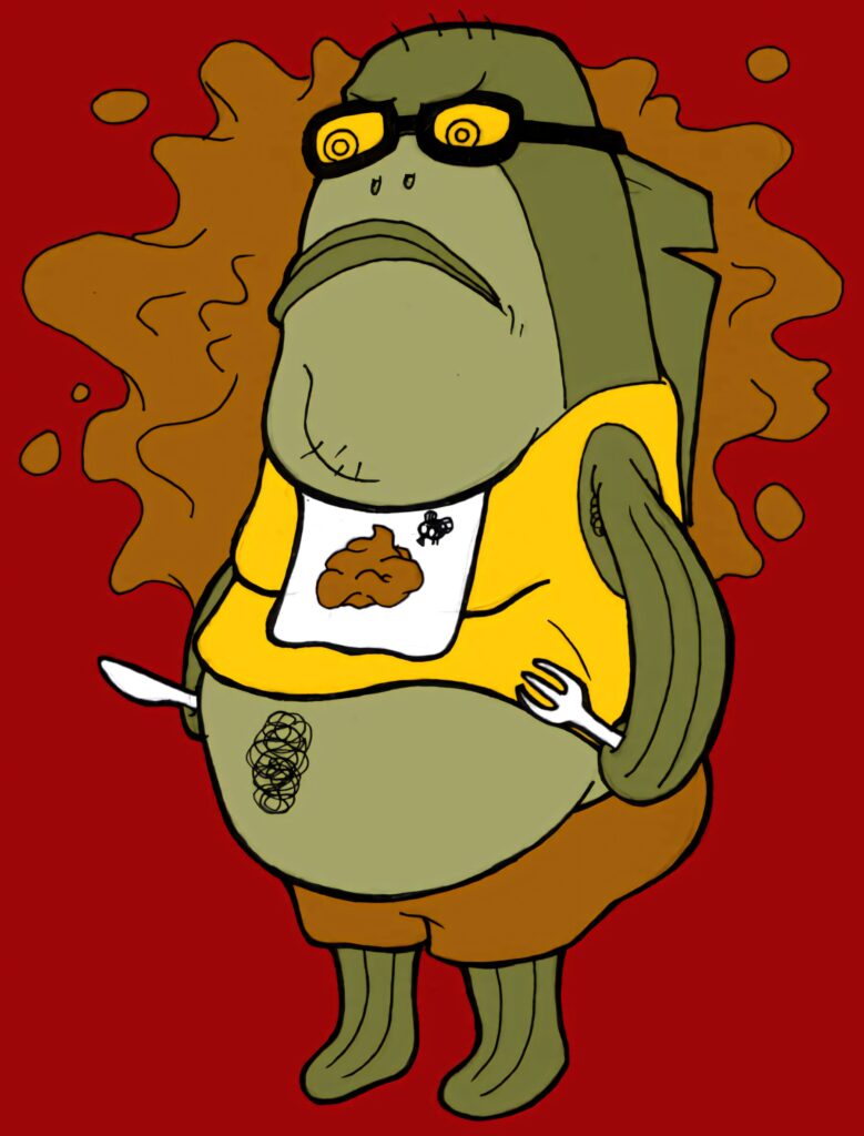 Bubble Bass SpongeBob SquarePants wallpaper vibrant colors detailed shading bold red background