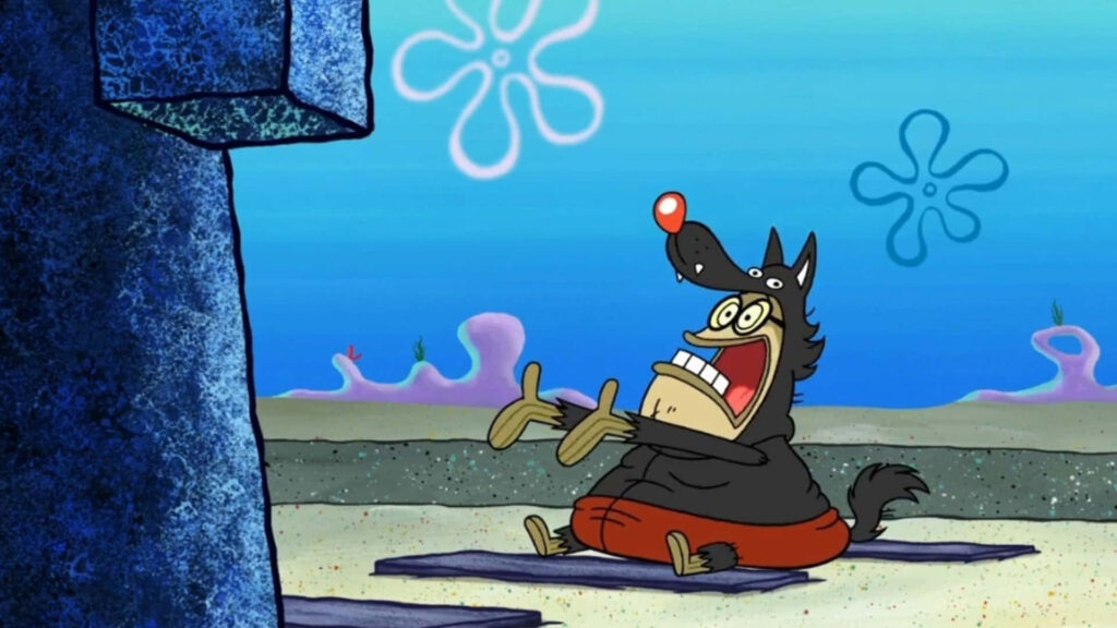 Bubble Bass SpongeBob SquarePants wallpaper with bold colors and expressive underwater cartoon scene