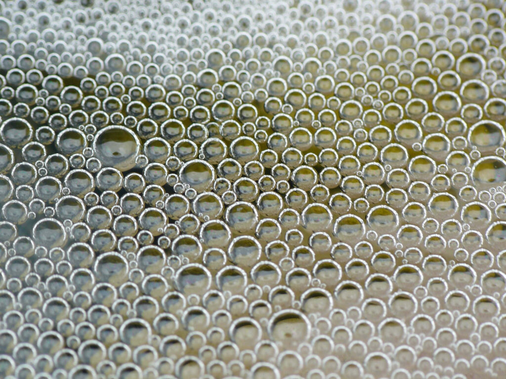 Bubbly Light Brown Surface with Transparent Bubbles - Refreshing Wallpaper