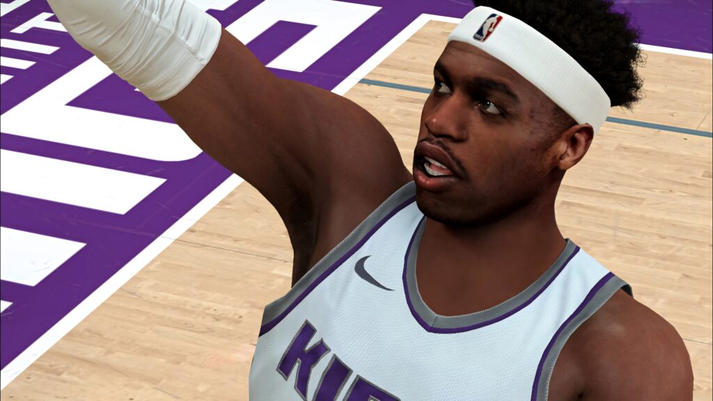 Buddy Hield Kings 3D wallpaper dynamic basketball action realistic textures vibrant colors