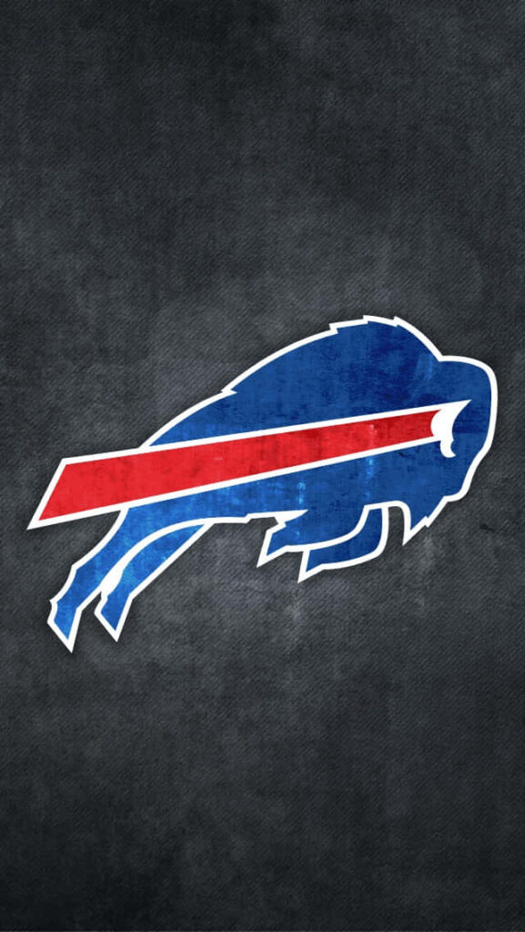 Buffalo Bills logo wallpaper blue charging buffalo red streak textured dark background