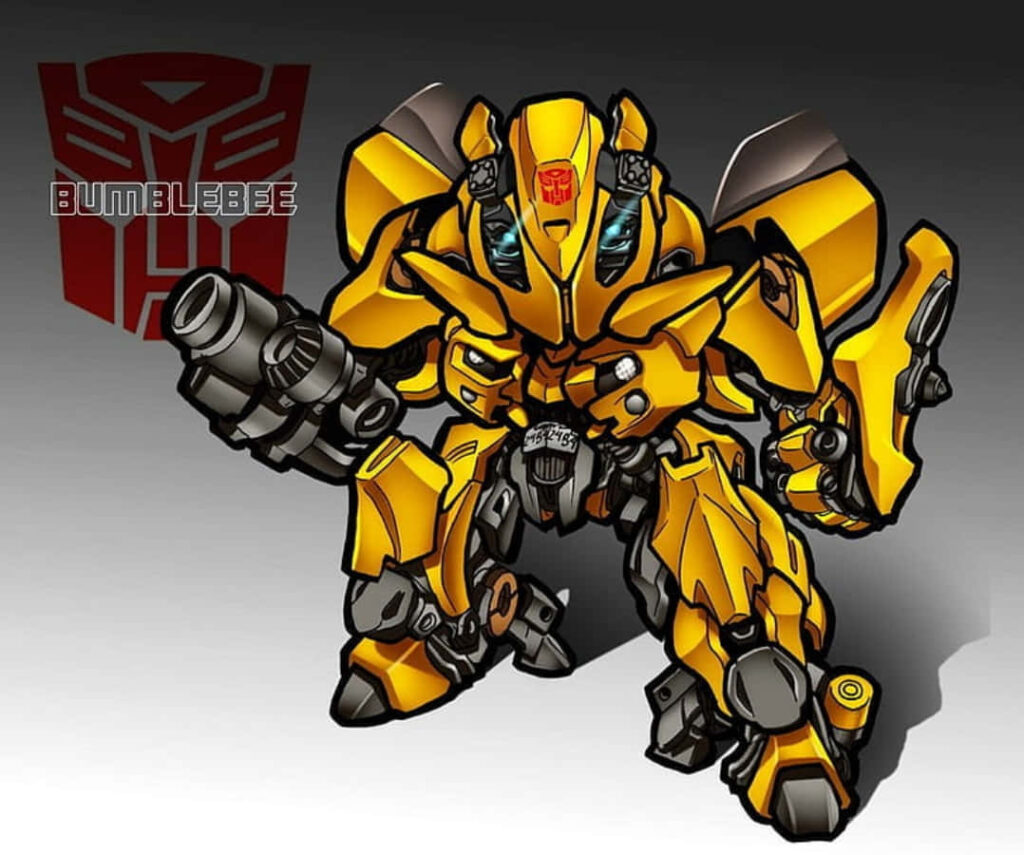 Bumblebee Transformer ready for battle dynamic yellow Autobot wallpaper background