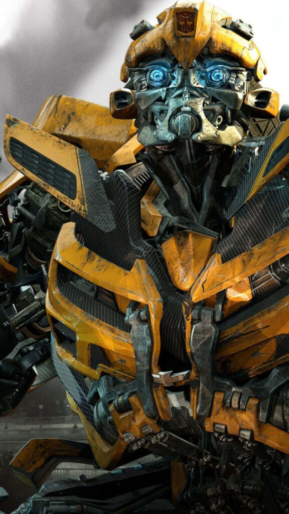 Bumblebee Transformer wallpaper dynamic yellow robot detailed mechanical urban background