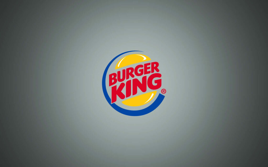 Burger King logo on dark gradient background bold red yellow blue colors modern wallpaper