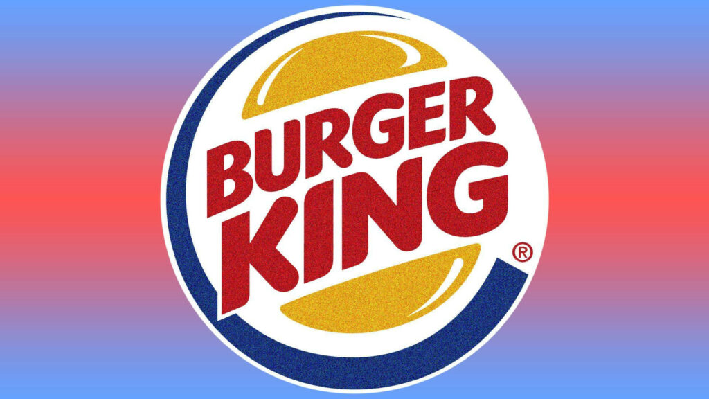 Burger King logo on pastel blue purple red gradient background modern playful wallpaper design