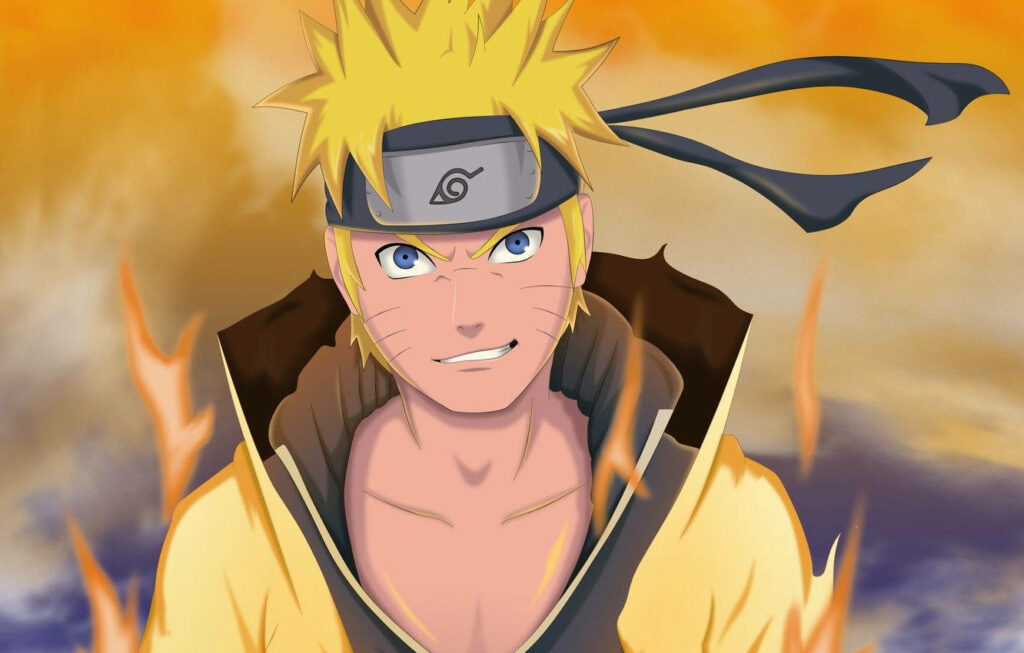 Inferno Clad Ninja: Uzumaki Naruto Engulfed in Flames - Lively Desktop Wallpaper
