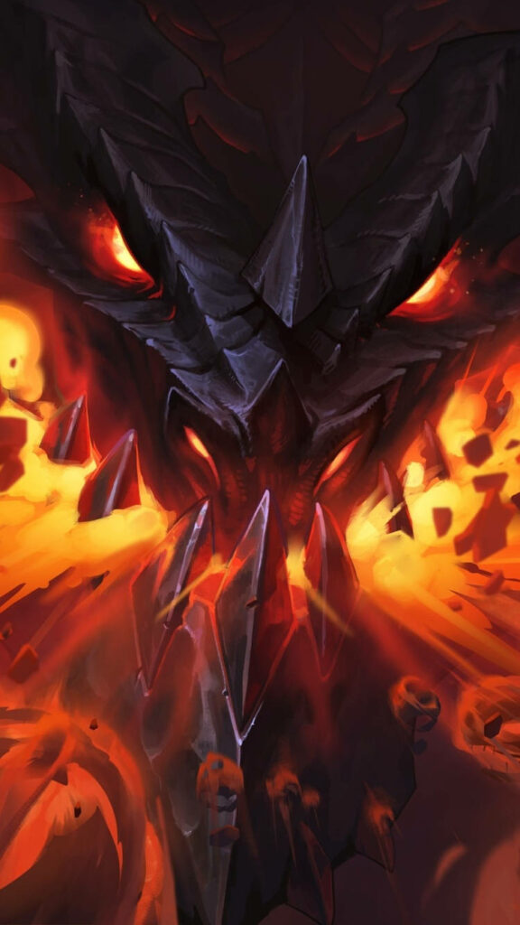 Inferno's Fury: The Fiery iPhone Background Wallpaper