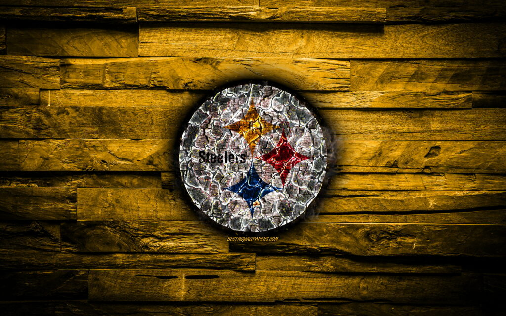 Burning Passion: Pittsburgh Steelers Ablaze on a Grunge 4K Background Wallpaper