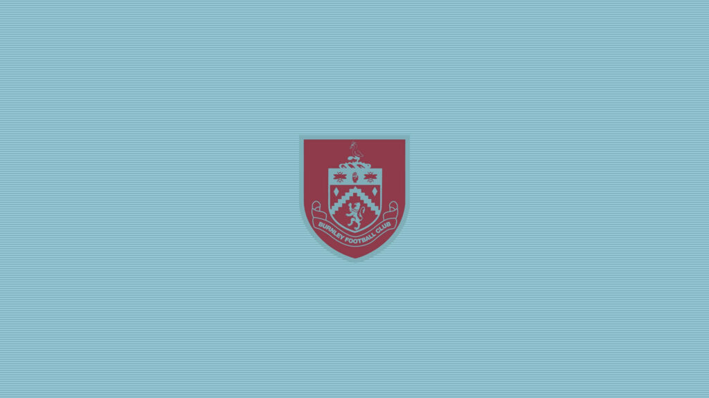 Burnley FC crest on light blue background claret and blue colors minimalist modern wallpaper
