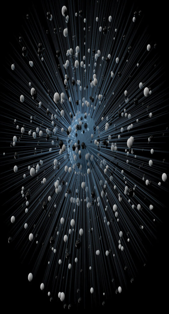 Abstract Bursting Molecules: Mesmerizing Dark Full HD Phone Background Wallpaper