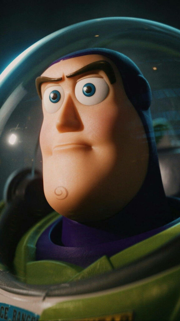 Buzz Lightyear Close-Up: Vibrant Helmet & Determined Expression Wallpaper
