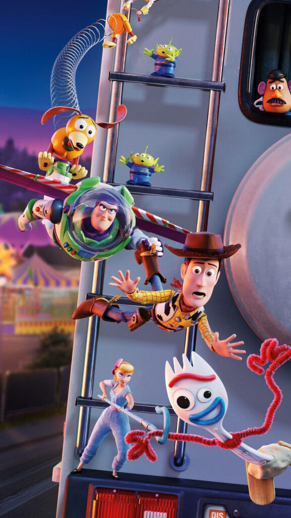 Buzz Lightyear & Friends Adventure on a Vehicle: Toy Story Wallpaper