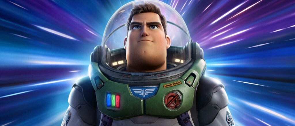 Buzz Lightyear in Space Suit: Vibrant Futuristic Wallpaper Background