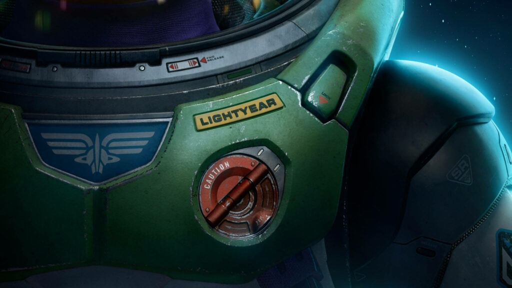 Buzz Lightyear's Iconic Green Spacesuit Close-Up Wallpaper