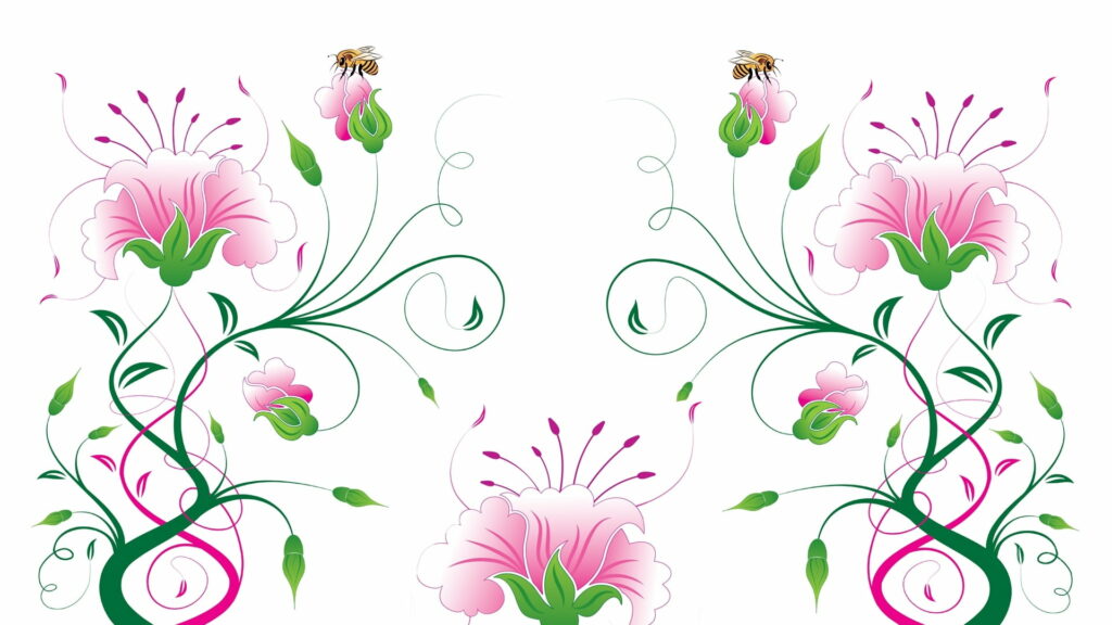 Bzzz-ing in the Blossoms: A Vibrant Summer Snapshot in Stunning HD Wallpaper