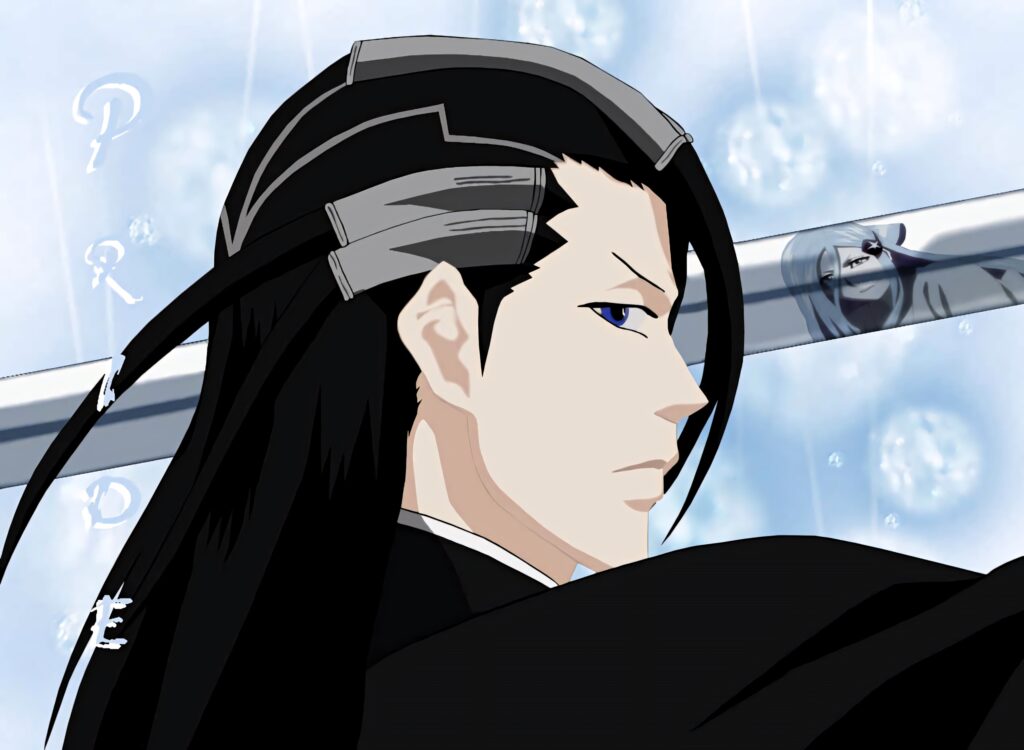 Byakuya Kuchiki anime wallpaper calm intense swordsman sharp features elegant black attire